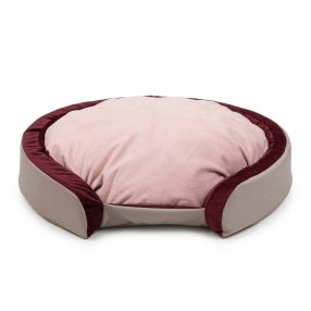   Alfa Comfort Rosé Velvet – Ovális memóriahabos kutyafekhely kerettel S (40 × 60 cm)