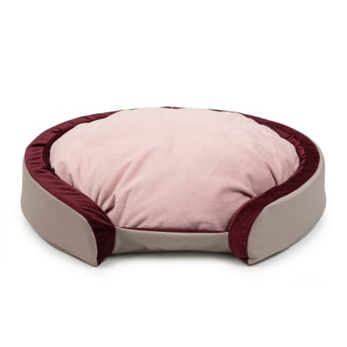 Alfa Comfort Rosé Velvet – Ovális memóriahabos kutyafekhely kerettel L (80 × 120 cm)