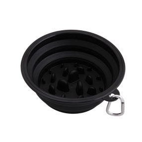 Összecsukható és hordozható kutyatál - 1000 ml - Fekete