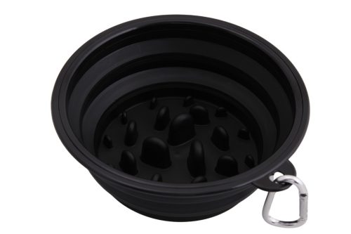 Összecsukható és hordozható kutyatál - 1000 ml - Fekete