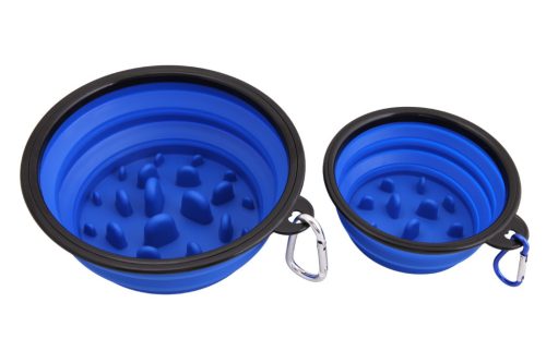 Összecsukható és hordozható kutyatál - 1000 ml - Kék