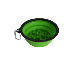 Összecsukható és hordozható kutyatál - 350 ml - Zöld