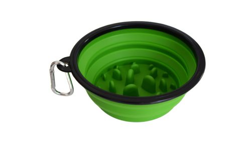 Összecsukható és hordozható kutyatál - 1000 ml - Zöld