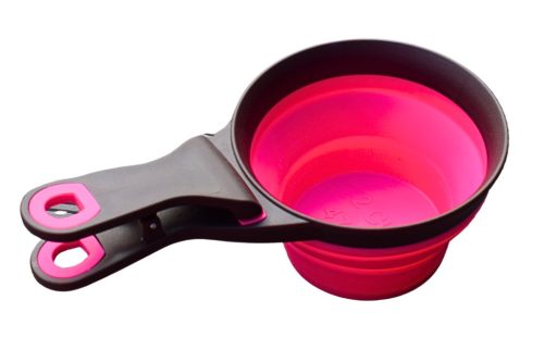 Összecsukható tápadagoló és zacskózáró csipesz - Rózsaszín - M